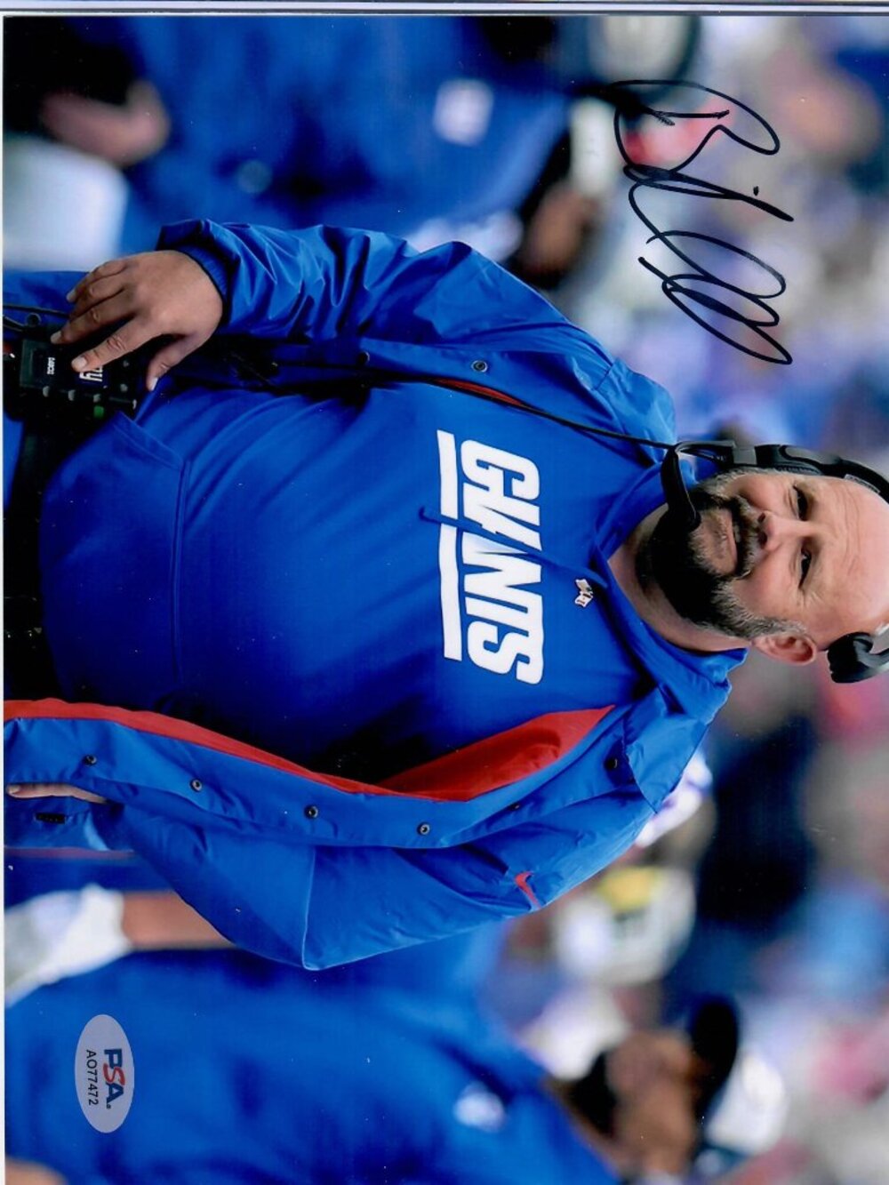 Brian Darboll New York Giants Head Coach Signed 8X10 Photo PSA Cert A077472 NFL